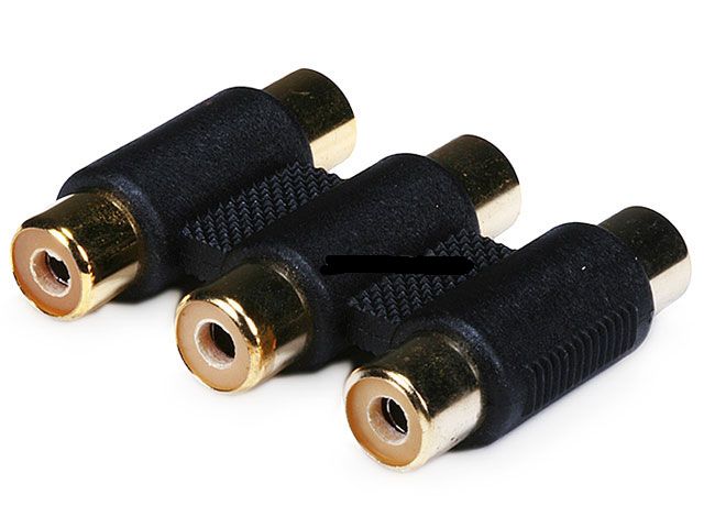 3-RCA Coupler for Component Video Cable Extension - Single Color